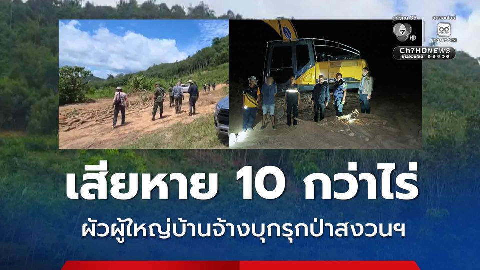 ผัวผู้ใหญ่บ้านจ้างบุกรุกป่าสงวนแห่งชาติ เสียหาย 10 กว่าไร่